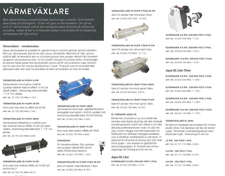 Värmepump & värmeväxlare — tillval till pool och spabad